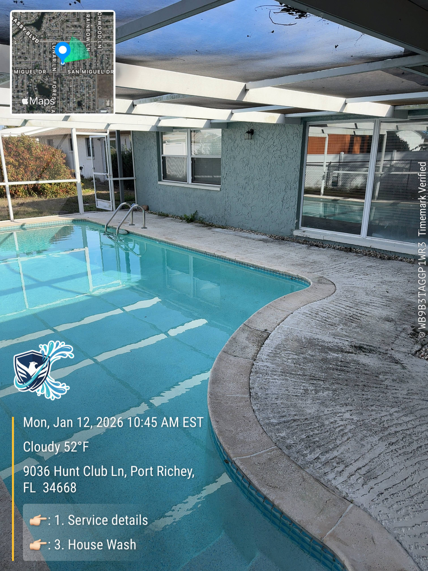 Pool Deck Pressure Wash in Port Richey, FL - Before - Hudson Pressure Pros